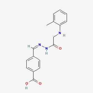 molecular formula C17H17N3O3 B3869561 4-(2-{[(2-methylphenyl)amino]acetyl}carbonohydrazonoyl)benzoic acid 