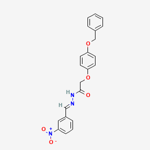 molecular formula C22H19N3O5 B3869582 2-[4-(benzyloxy)phenoxy]-N'-(3-nitrobenzylidene)acetohydrazide CAS No. 303087-11-8