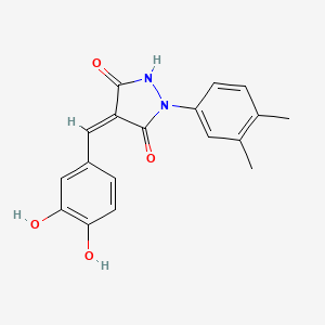 molecular formula C18H16N2O4 B3869598 4-(3,4-dihydroxybenzylidene)-1-(3,4-dimethylphenyl)-3,5-pyrazolidinedione 