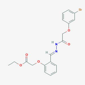 molecular formula C19H19BrN2O5 B386960 Ethyl (2-{2-[(3-bromophenoxy)acetyl]carbohydrazonoyl}phenoxy)acetate 