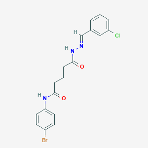 N-(4-bromophenyl)-5-[2-(3-chlorobenzylidene)hydrazino]-5-oxopentanamide