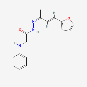 molecular formula C17H19N3O2 B3869611 N'-[3-(2-furyl)-1-methyl-2-propen-1-ylidene]-2-[(4-methylphenyl)amino]acetohydrazide 