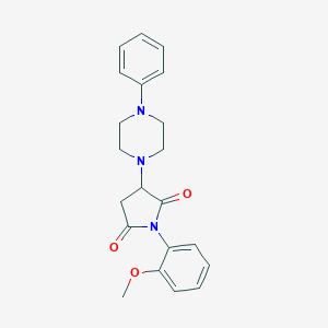 molecular formula C21H23N3O3 B386964 1-(2-Methoxyphenyl)-3-(4-phenyl-1-piperazinyl)-2,5-pyrrolidinedione CAS No. 299408-66-5