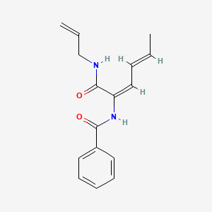 molecular formula C16H18N2O2 B3869643 N-{1-[(allylamino)carbonyl]-1,3-pentadien-1-yl}benzamide 