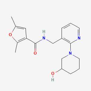 molecular formula C18H23N3O3 B3869659 N-{[2-(3-hydroxy-1-piperidinyl)-3-pyridinyl]methyl}-2,5-dimethyl-3-furamide 