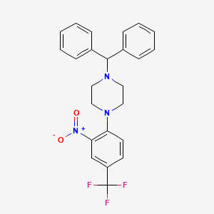 molecular formula C24H22F3N3O2 B3869673 1-(diphenylmethyl)-4-[2-nitro-4-(trifluoromethyl)phenyl]piperazine 
