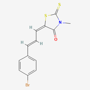 molecular formula C13H10BrNOS2 B3869684 5-[3-(4-bromophenyl)-2-propen-1-ylidene]-3-methyl-2-thioxo-1,3-thiazolidin-4-one 