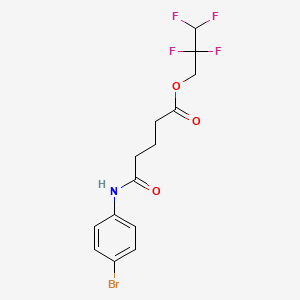 molecular formula C14H14BrF4NO3 B3869687 2,2,3,3-tetrafluoropropyl 5-[(4-bromophenyl)amino]-5-oxopentanoate 