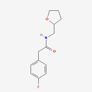 molecular formula C13H16FNO2 B3869722 2-(4-fluorophenyl)-N-(tetrahydro-2-furanylmethyl)acetamide 