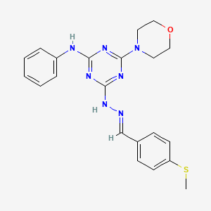 molecular formula C21H23N7OS B3869723 4-(methylthio)benzaldehyde [4-anilino-6-(4-morpholinyl)-1,3,5-triazin-2-yl]hydrazone 