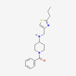 molecular formula C19H25N3OS B3869731 1-benzoyl-N-[(2-propyl-1,3-thiazol-4-yl)methyl]piperidin-4-amine 