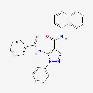 molecular formula C27H20N4O2 B3869757 5-(benzoylamino)-N-1-naphthyl-1-phenyl-1H-pyrazole-4-carboxamide 