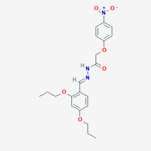 molecular formula C21H25N3O6 B386976 N'-(2,4-dipropoxybenzylidene)-2-{4-nitrophenoxy}acetohydrazide 