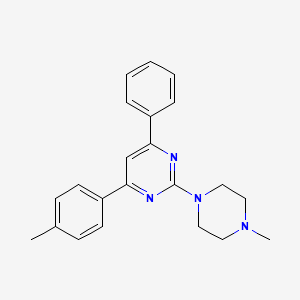 molecular formula C22H24N4 B3869765 4-(4-methylphenyl)-2-(4-methyl-1-piperazinyl)-6-phenylpyrimidine 