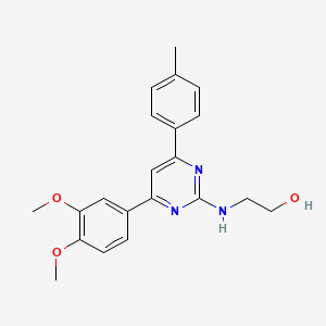 molecular formula C21H23N3O3 B3869778 2-{[4-(3,4-dimethoxyphenyl)-6-(4-methylphenyl)-2-pyrimidinyl]amino}ethanol 