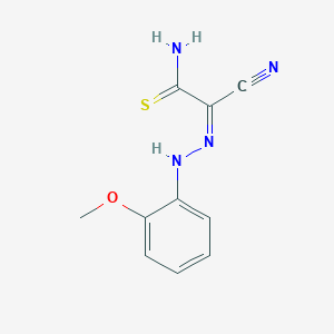 molecular formula C10H10N4OS B3869813 2-cyano-2-[(2-methoxyphenyl)hydrazono]ethanethioamide 