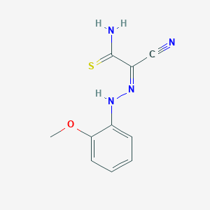 molecular formula C10H10N4OS B3869813 (1Z)-2-amino-N-(2-methoxyanilino)-2-sulfanylideneethanimidoyl cyanide 