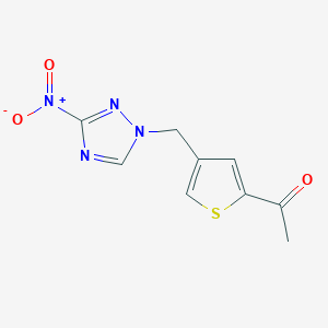 molecular formula C9H8N4O3S B3869815 1-{4-[(3-nitro-1H-1,2,4-triazol-1-yl)methyl]-2-thienyl}ethanone 