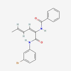 molecular formula C19H17BrN2O2 B3869822 N-(1-{[(3-bromophenyl)amino]carbonyl}-1,3-pentadien-1-yl)benzamide 