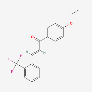 molecular formula C18H15F3O2 B3869826 1-(4-ethoxyphenyl)-3-[2-(trifluoromethyl)phenyl]-2-propen-1-one 