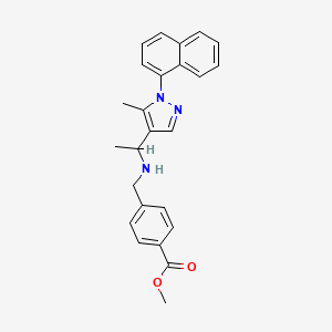molecular formula C25H25N3O2 B3869831 methyl 4-[({1-[5-methyl-1-(1-naphthyl)-1H-pyrazol-4-yl]ethyl}amino)methyl]benzoate 