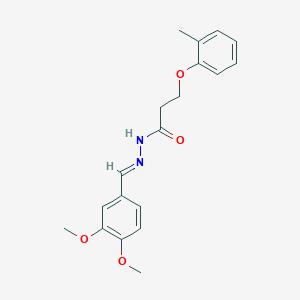 molecular formula C19H22N2O4 B386984 N'-(3,4-dimethoxybenzylidene)-3-(2-methylphenoxy)propanohydrazide 
