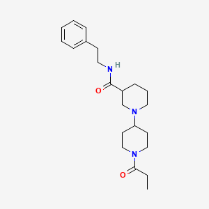 molecular formula C22H33N3O2 B3869840 N-(2-phenylethyl)-1'-propionyl-1,4'-bipiperidine-3-carboxamide 
