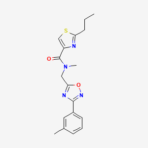N-methyl-N-{[3-(3-methylphenyl)-1,2,4-oxadiazol-5-yl]methyl}-2-propyl-1,3-thiazole-4-carboxamide