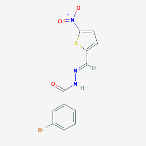 molecular formula C12H8BrN3O3S B386985 3-bromo-N'-({5-nitro-2-thienyl}methylene)benzohydrazide 