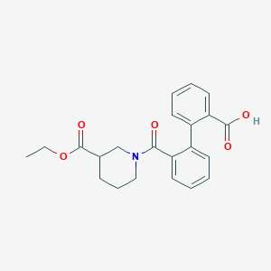 molecular formula C22H23NO5 B3869859 2'-{[3-(ethoxycarbonyl)-1-piperidinyl]carbonyl}-2-biphenylcarboxylic acid 