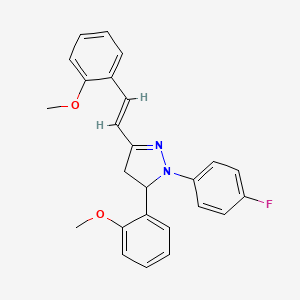 molecular formula C25H23FN2O2 B3869877 1-(4-fluorophenyl)-5-(2-methoxyphenyl)-3-[2-(2-methoxyphenyl)vinyl]-4,5-dihydro-1H-pyrazole 