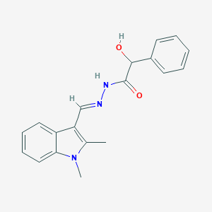 molecular formula C19H19N3O2 B386988 Hydroxy-phenyl-acetic acid (1,2-dimethyl-1H-indol-3-ylmethylene)-hydrazide CAS No. 328910-23-2