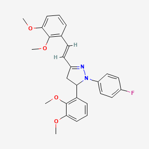 molecular formula C27H27FN2O4 B3869893 5-(2,3-dimethoxyphenyl)-3-[2-(2,3-dimethoxyphenyl)vinyl]-1-(4-fluorophenyl)-4,5-dihydro-1H-pyrazole 