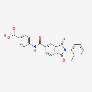 molecular formula C23H16N2O5 B3869901 4-({[2-(2-methylphenyl)-1,3-dioxo-2,3-dihydro-1H-isoindol-5-yl]carbonyl}amino)benzoic acid 