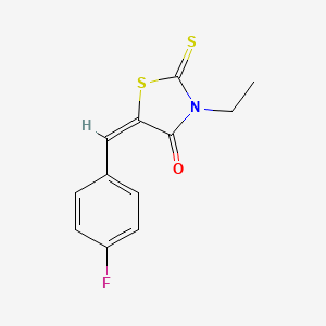molecular formula C12H10FNOS2 B3869945 3-ethyl-5-(4-fluorobenzylidene)-2-thioxo-1,3-thiazolidin-4-one 