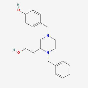 molecular formula C20H26N2O2 B3869951 4-{[4-benzyl-3-(2-hydroxyethyl)-1-piperazinyl]methyl}phenol 