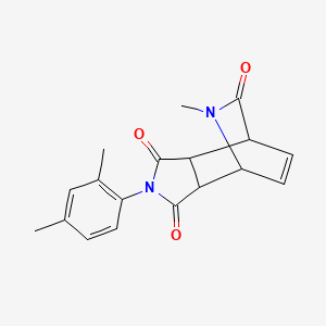 molecular formula C18H18N2O3 B3869953 4-(2,4-dimethylphenyl)-8-methyl-4,8-diazatricyclo[5.2.2.0~2,6~]undec-10-ene-3,5,9-trione 