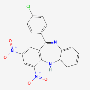 molecular formula C19H11ClN4O4 B3869967 11-(4-chlorophenyl)-2,4-dinitro-5H-dibenzo[b,e][1,4]diazepine 