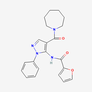 molecular formula C21H22N4O3 B3869978 N-[4-(1-azepanylcarbonyl)-1-phenyl-1H-pyrazol-5-yl]-2-furamide 