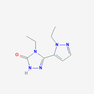 molecular formula C9H13N5O B3870018 4-ethyl-5-(1-ethyl-1H-pyrazol-5-yl)-2,4-dihydro-3H-1,2,4-triazol-3-one 