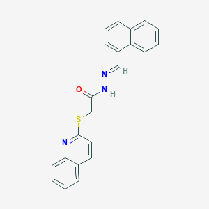 molecular formula C22H17N3OS B387002 N'-(1-naphthylmethylene)-2-(2-quinolinylsulfanyl)acetohydrazide 