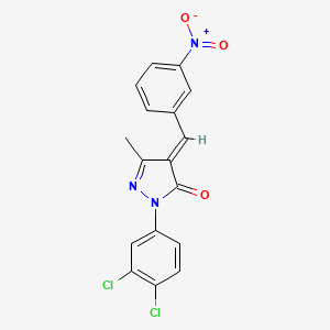 molecular formula C17H11Cl2N3O3 B3870022 2-(3,4-dichlorophenyl)-5-methyl-4-(3-nitrobenzylidene)-2,4-dihydro-3H-pyrazol-3-one 