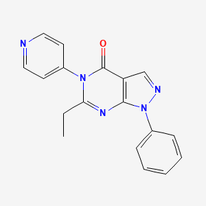 molecular formula C18H15N5O B3870029 6-ethyl-1-phenyl-5-(4-pyridinyl)-1,5-dihydro-4H-pyrazolo[3,4-d]pyrimidin-4-one 