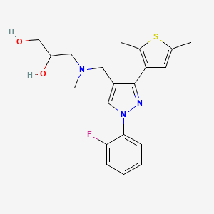 molecular formula C20H24FN3O2S B3870035 3-[{[3-(2,5-dimethyl-3-thienyl)-1-(2-fluorophenyl)-1H-pyrazol-4-yl]methyl}(methyl)amino]-1,2-propanediol 