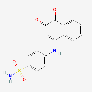 molecular formula C16H12N2O4S B3870049 4-[(3,4-dioxo-3,4-dihydro-1-naphthalenyl)amino]benzenesulfonamide 