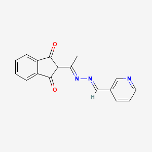 molecular formula C17H13N3O2 B3870078 nicotinaldehyde [1-(1,3-dioxo-2,3-dihydro-1H-inden-2-yl)ethylidene]hydrazone 