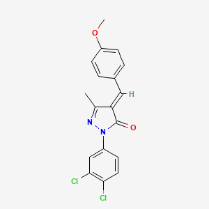 molecular formula C18H14Cl2N2O2 B3870090 2-(3,4-dichlorophenyl)-4-(4-methoxybenzylidene)-5-methyl-2,4-dihydro-3H-pyrazol-3-one 