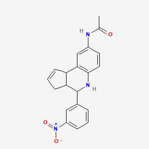 N-[4-(3-nitrophenyl)-3a,4,5,9b-tetrahydro-3H-cyclopenta[c]quinolin-8-yl]acetamide