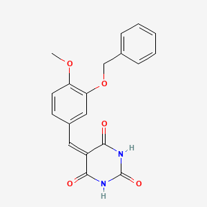 molecular formula C19H16N2O5 B3870124 5-[3-(benzyloxy)-4-methoxybenzylidene]-2,4,6(1H,3H,5H)-pyrimidinetrione 