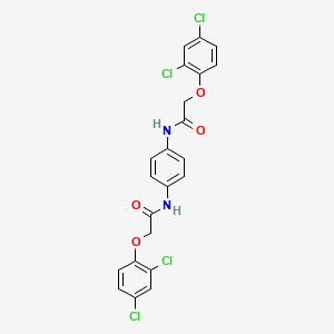 molecular formula C22H16Cl4N2O4 B3870134 N,N'-1,4-phenylenebis[2-(2,4-dichlorophenoxy)acetamide] 